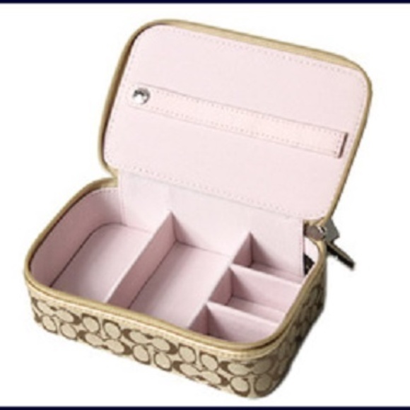 Coach Jewelry - Coach BROWN signature canvas Jewelry Case NWT